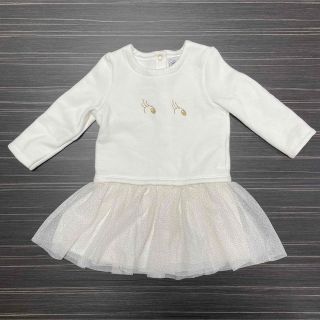 プチバトー(PETIT BATEAU)のプチバトー チュールワンピース 18m 81cm(ワンピース)