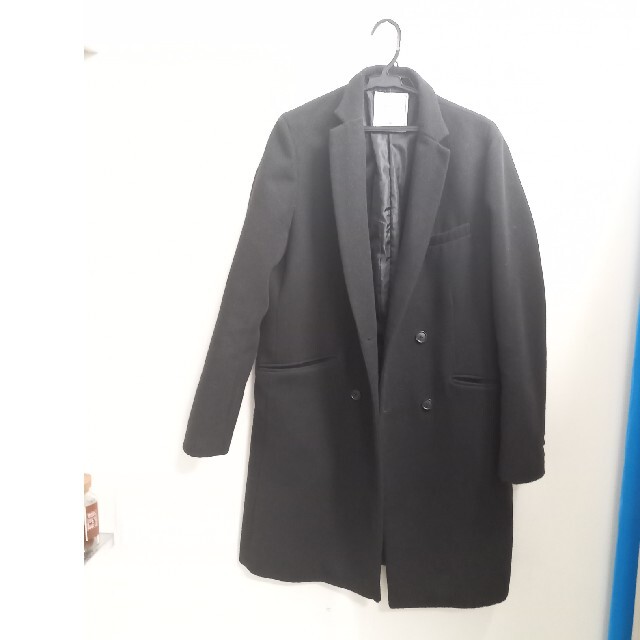 BROWNY(ブラウニー)のメンズ / オーバーコート / Lサイズ / 黒色 メンズのジャケット/アウター(チェスターコート)の商品写真