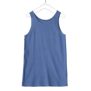 ロク(6 (ROKU))のOverneath タンクトップ ブルー Rib Sleeveless 029(タンクトップ)