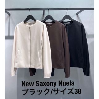 セオリーリュクス(Theory luxe)のtheory luxe 21AW New Saxony ノーカラーブルゾン　黒(ノーカラージャケット)