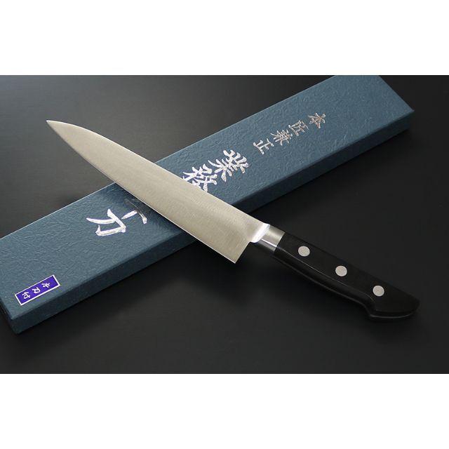 KC-741 関兼常 全鋼 (本刃付) 口金付 牛刀 黒合板柄 180mm New Arrival ...
