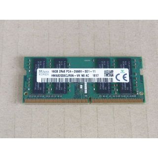 DDR4メモリー 16GB PC4-2666V ノートPC用(PCパーツ)