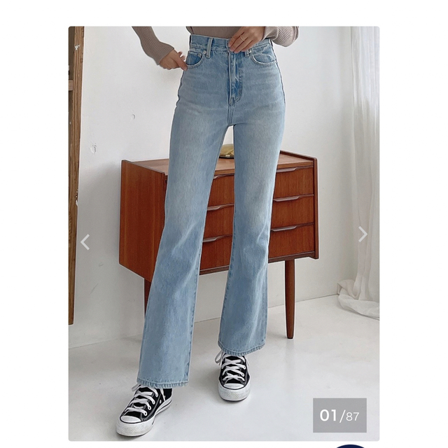 Vicente flare long denim ヴィセンテフレアロングデニムの通販 by