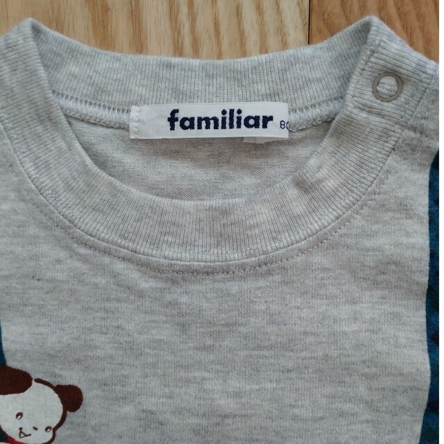 familiar(ファミリア)のおまとめ専用　familiar＆ミキハウス　サスペンダーTシャツ　80㎝ キッズ/ベビー/マタニティのベビー服(~85cm)(Ｔシャツ)の商品写真