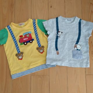 ファミリア(familiar)のおまとめ専用　familiar＆ミキハウス　サスペンダーTシャツ　80㎝(Ｔシャツ)