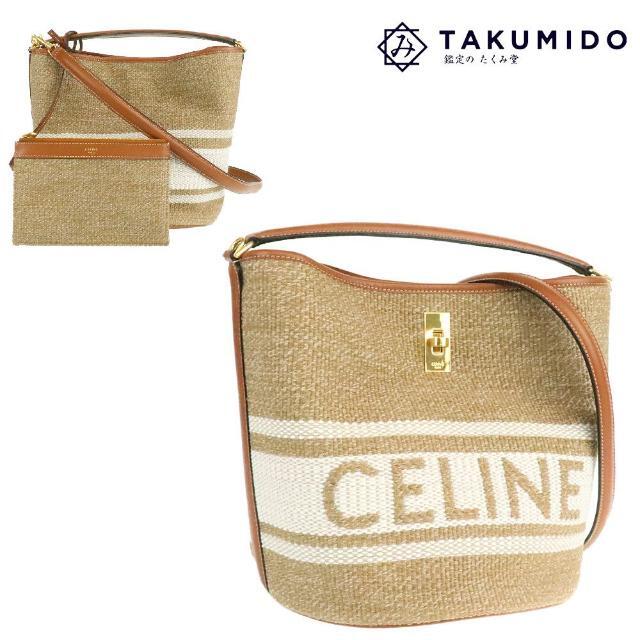 celine - セリーヌ 2WAYバッグ バケット 16 中古 ベージュ キャンバス レザー CELINE 【中古】 | ハンドバッグ ショルダーバッグ レディース ブランド バック カジュアル ファッション ロゴ カバン SAランク