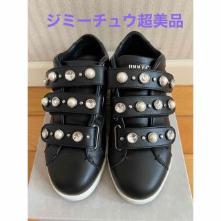 ジミーチュウ(JIMMY CHOO)のジミーチュウ　パール ラインストーン ベルクロ NYスニーカー(スニーカー)