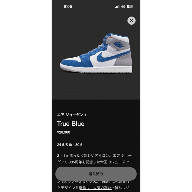 Nike Air Jordan 1 High OG "True Blue"