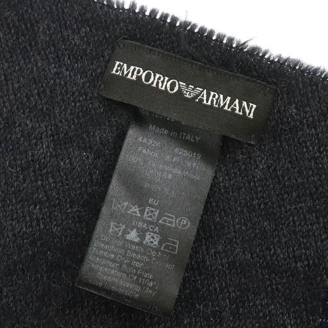 エンポリオ アルマーニ マフラー  ネイビー ウール100% EMPORIO ARMANI  | メンズ ファッション 男性 ロゴ 紺色 冬物 シンプル 通勤 通学 防寒 羊毛 ブランド小物 Bランク 2