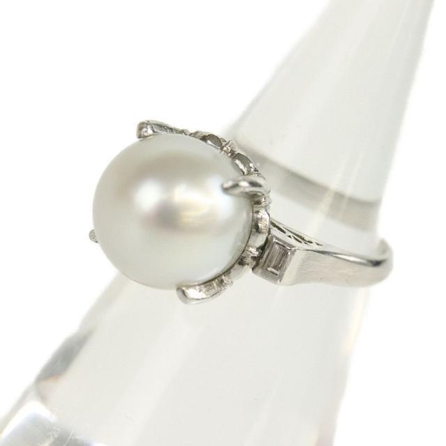 指輪 リング  Pt850 パール ダイヤモンド 約9号 総重量6.6g  | プラチナ ダイアモンド アクセサリー ファッション 宝石 真珠 ジュエリー ABランク 9