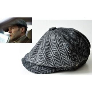 ツイード調オールドキャスケット ハンチング帽|グレー M-L-XL (ハンチング/ベレー帽)