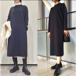 Theory 20SS　モックネック　ロングワンピース　M　黒