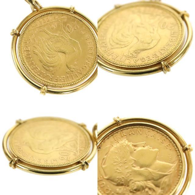 ネックレストップ コイン 20フラン金貨 マリアンヌ ルースター K21.6