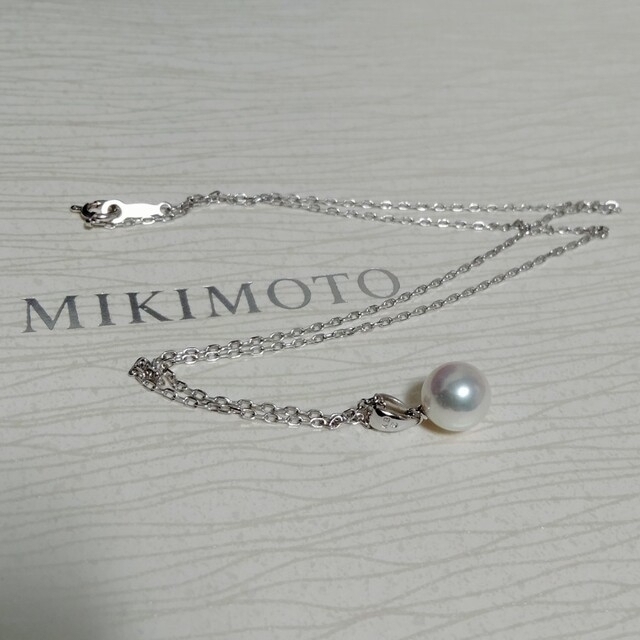 値下げ中。MIKIMOTO ミキモト 一粒パール ネックレス K18 アコヤ真珠