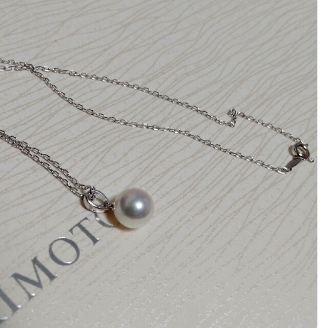 値下げ中。MIKIMOTO ミキモト 一粒パール ネックレス K18 アコヤ真珠