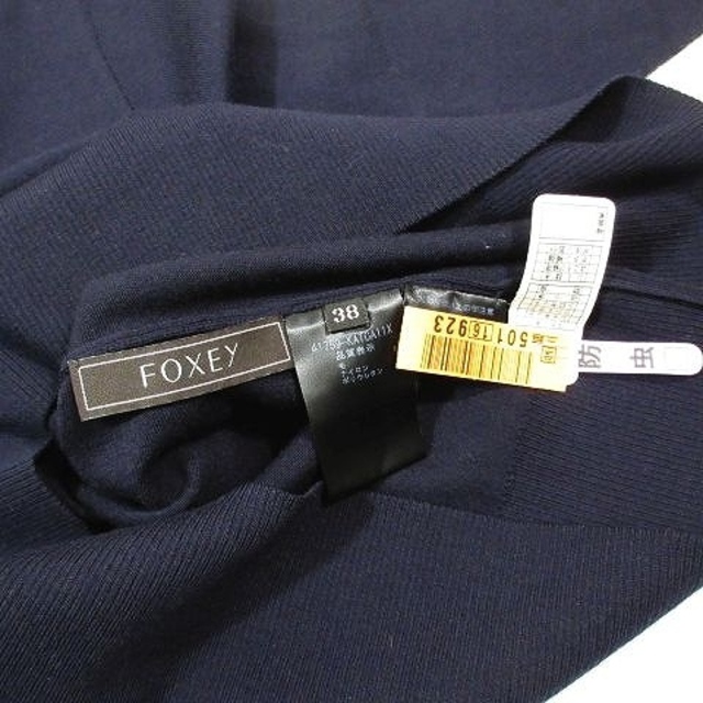 美品 フォクシー FOXEY ニット セーター レターエフ トップス ネイビー 4