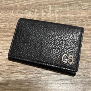 Gucci - GUCCI シマレザー カードケース ダークブルー 未使用品 ギフト