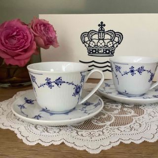 ロイヤルコペンハーゲン(ROYAL COPENHAGEN)の未使用／ロイヤルコペンハーゲン　ブルーエレメンツ　カップ•ソーサー  ペア(食器)