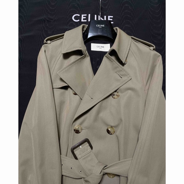 安いそれに目立つ celine ライトブラウン トレンチコート クラシック