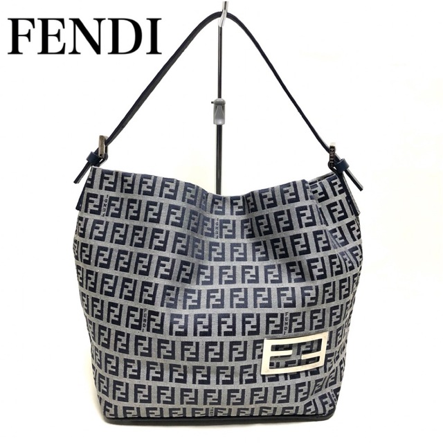 FENDI(フェンディ)のFENDI フェンディ ズッキーノ ジャガード/レザー ハンドバッグ レディースのバッグ(ハンドバッグ)の商品写真