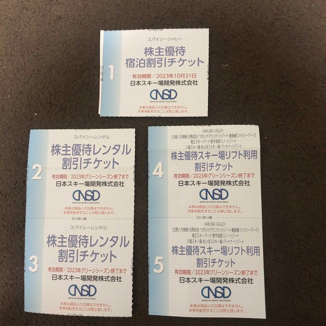 日本駐車場開発　日本スキー場開発　株主優待　リフト割引券 レンタル割引券 その他 チケットの施設利用券(スキー場)の商品写真