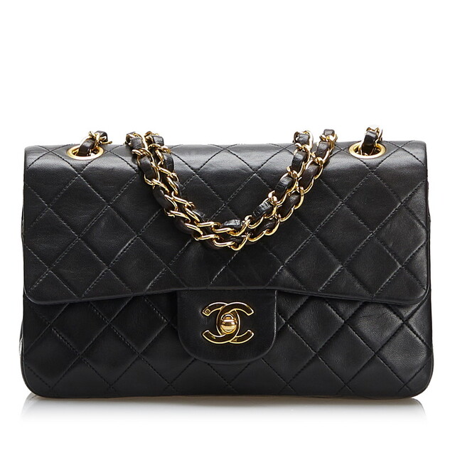 シャネル マトラッセ ダブルフラップ ゴールド金具 チェーン ショルダーバッグ レザー レディース CHANEL 【214-85452】