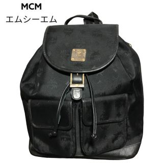 エムシーエム(MCM)のMCM 総ロゴダブルポケットゴールドプレートリュック(リュック/バックパック)