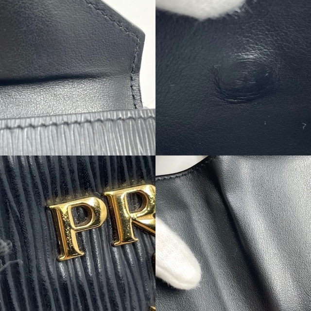 PRADA(プラダ)のPRADA プラダ 三つ折り財布 NERO ネロ VITELLO MOVE 小さめ財布 コンパクトウォレット 1MH021 レザー    ブラック 黒 ゴールド金具 レディース 人気 美品【中古品】 レディースのファッション小物(財布)の商品写真