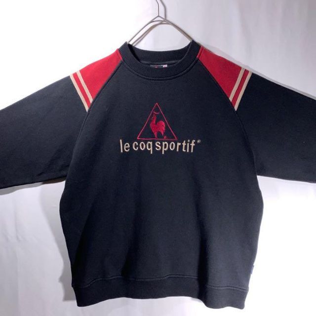 le coq sportif(ルコックスポルティフ)の90s 00s 古着 ルコックスポルティフ センター刺繍ロゴ スウェット 黒 L メンズのトップス(スウェット)の商品写真