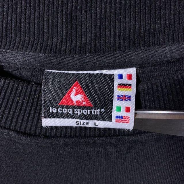 le coq sportif(ルコックスポルティフ)の90s 00s 古着 ルコックスポルティフ センター刺繍ロゴ スウェット 黒 L メンズのトップス(スウェット)の商品写真