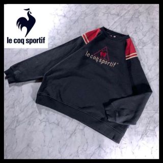 ルコックスポルティフ(le coq sportif)の90s 00s 古着 ルコックスポルティフ センター刺繍ロゴ スウェット 黒 L(スウェット)