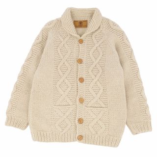 カナディアンセーター カンパニー CANADIAN SWEATER COMPANY ニット セーター カウチン ウール 無地 メンズ カナダ製 L相当 アイボリー(ニット/セーター)