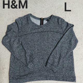 エイチアンドエイチ(H&H)のH&M後ろジップ付きトレーナー スウェットＬ(カットソー(長袖/七分))