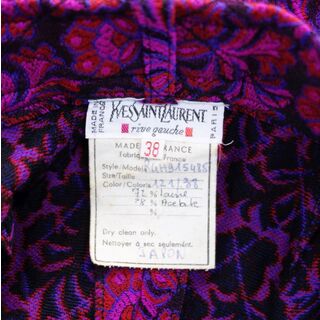 美品 Vintage イヴサンローラン Yves Saint Laurent パンツ ロングパンツ スラックスパンツ 花柄 ウール ボトムス  レディース 38(M相当) ブラック/ピンク/ブルー