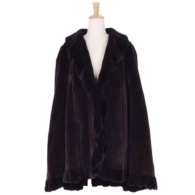極美品 サガミンク SAGA MINK ポンチョ コート ケープ ミンクファー