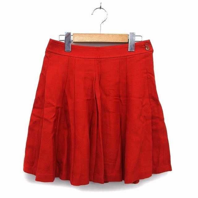 kumikyoku（組曲）(クミキョク)のクミキョク 組曲 スカート フレア ミニ ウール混 タック サイドジップ 1 赤 レディースのスカート(ミニスカート)の商品写真