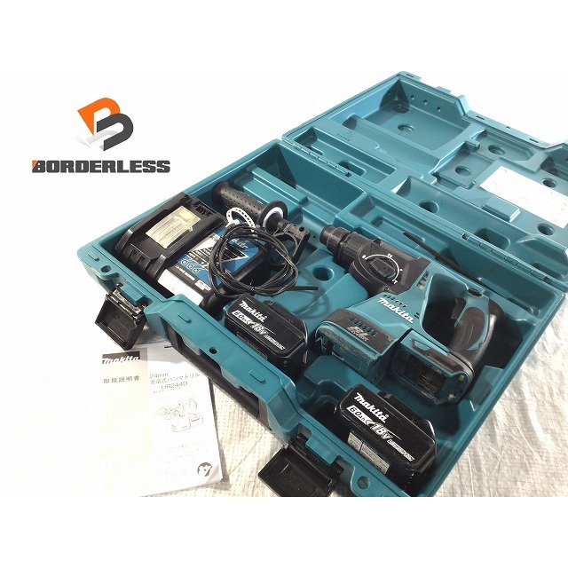 ☆比較的綺麗☆ makita マキタ 18V 充電式ハンマドリル HR244DRGX バッテリ2個(18V 6.0Ah) 充電器 ケース付き 65079