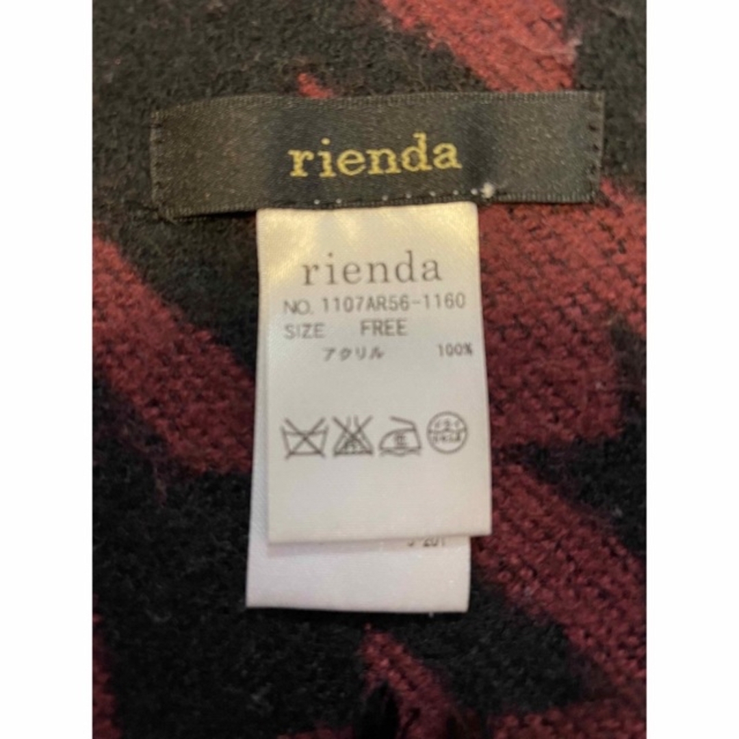 rienda(リエンダ)の【確認中】rienda リエンダ 大判ストール 千鳥柄 ボルドー 黒 マフラー ハンドメイドのファッション小物(マフラー/ストール)の商品写真