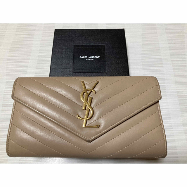 Saint Laurent - 【美品】サンローラン フラップウォレット ベージュの