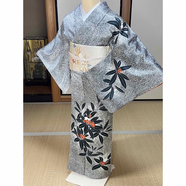 正絹 たたき染めの美しい訪問着と袋帯のセット 水着/浴衣 水着/浴衣