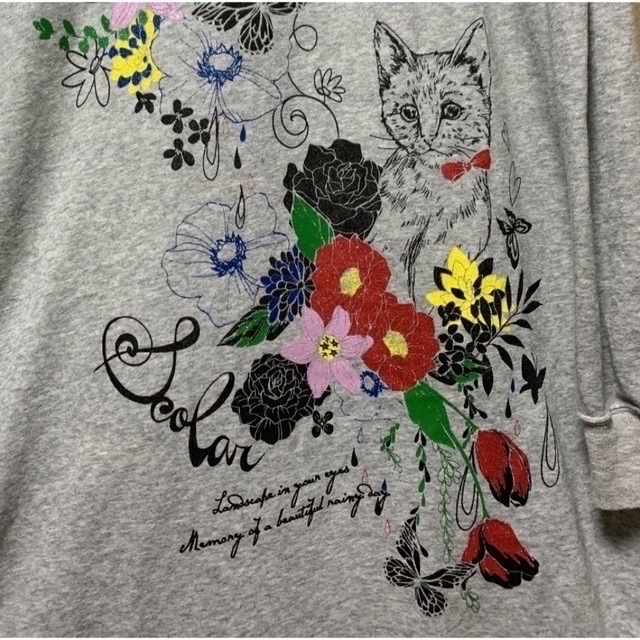 ScoLar(スカラー)のHismisjpさん専用★ScoLar ワンピース ラメ入りイラスト花.蝶.猫★ レディースのワンピース(ロングワンピース/マキシワンピース)の商品写真