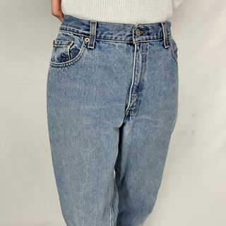 00年代 リーバイス Levi's 550 RELAXED FIT TAPERED LEG ブラックジーンズ テーパードデニムパンツ USA製 レディースL(w28) /taa000839