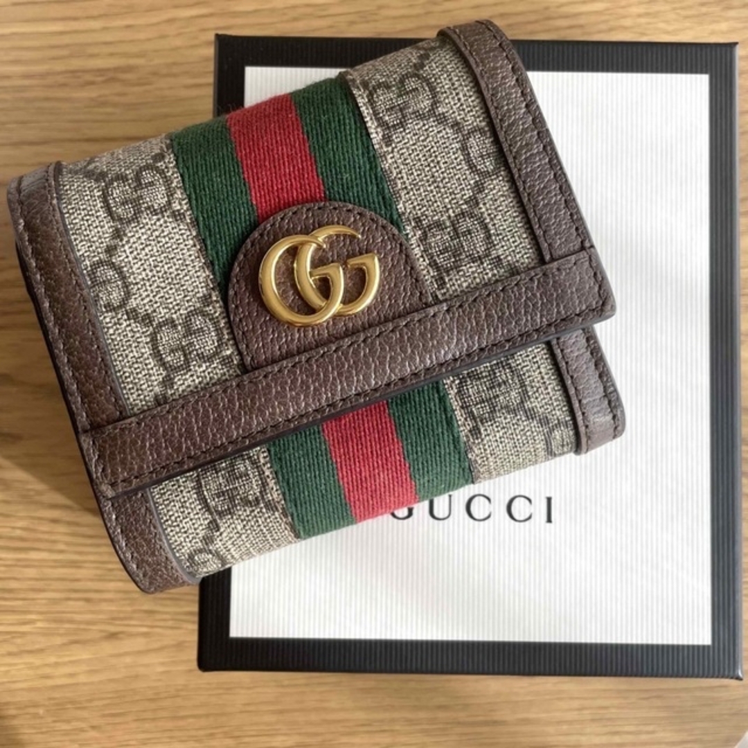 Gucci - GUCCI グッチ オフィディア GGスプリーム コンパクト 三つ折り 財布