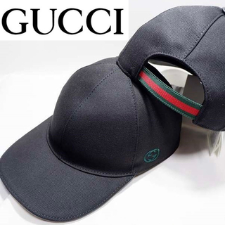 グッチ(Gucci)のGUCCI グッチ 帽子 キャップ Mサイズ ブラック シンプル(キャップ)