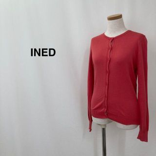 イネド(INED)のINED イネド 薄手カーディガン ピンク レディース(カーディガン)