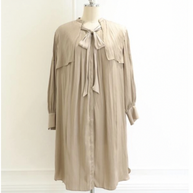 アプワイザーリッシェHer lip to Tie-Neck Vintage Satin Dress