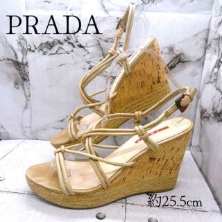 プラダ(PRADA)の【高級感⭐︎】プラダ　約25.5cm サンダル　ベージュ(サンダル)