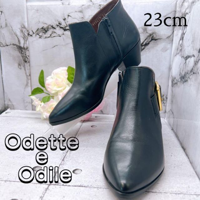 Odette e Odile(オデットエオディール)の【上品⭐︎】オデットエオディール　23cm プレーントゥ　ブラック レディースの靴/シューズ(ブーティ)の商品写真