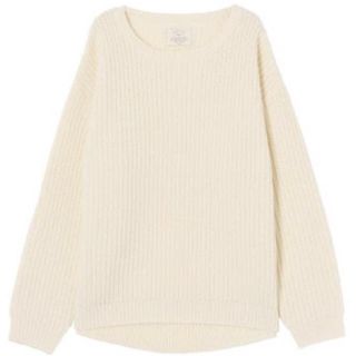 アングリッド(Ungrid)の15AW Ungrid アングリッド クルーネック 畔編 ニット F*ホワイト(ニット/セーター)