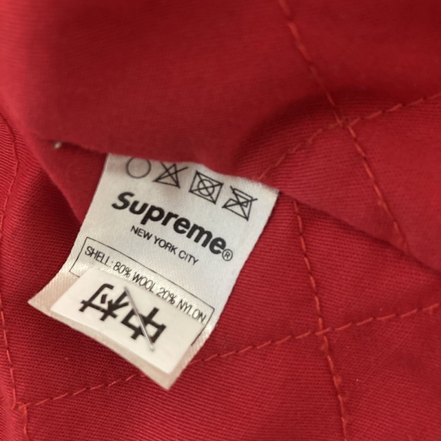 Supreme(シュプリーム)のsupreme  ピーコート　裏地赤　ダブル　黒　アウター　ウール　コットン　M メンズのジャケット/アウター(ピーコート)の商品写真